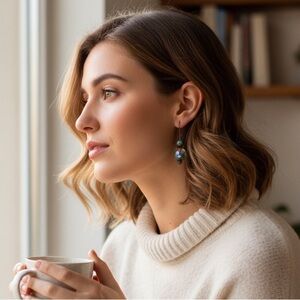 Handmade Turquoise & Glass Earrings